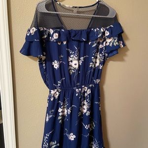floral navy dress